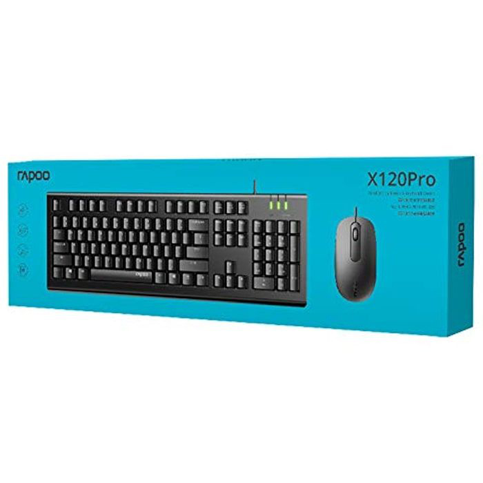 موس و کیبورد سیم دار رپو مدل RAPOO X120Pro