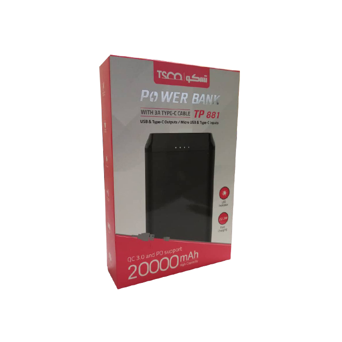 پاوربانک 20000 TSCO  TP881  BLACK