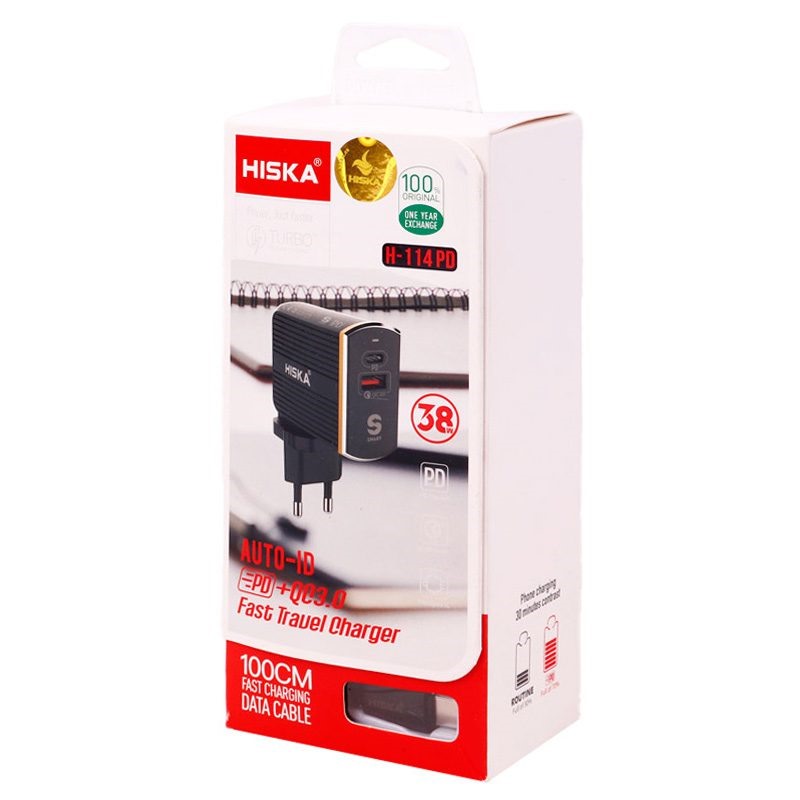 کیت کلگی و کابل شارژ HISKA مدل H-114PD تایپ سی