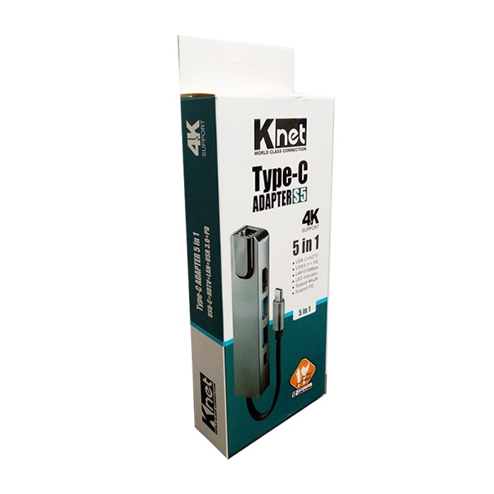 هاب 5 پورت USB3 TYPEC K-NET مدل S5