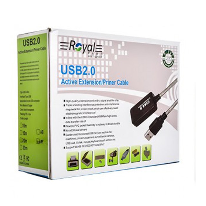 کابل افزایش طولROYAL USB 15M 