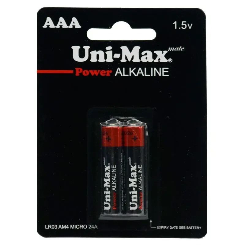 باتری نیم قلم یونی مکس Unimax پاور آلکالین دو عددی