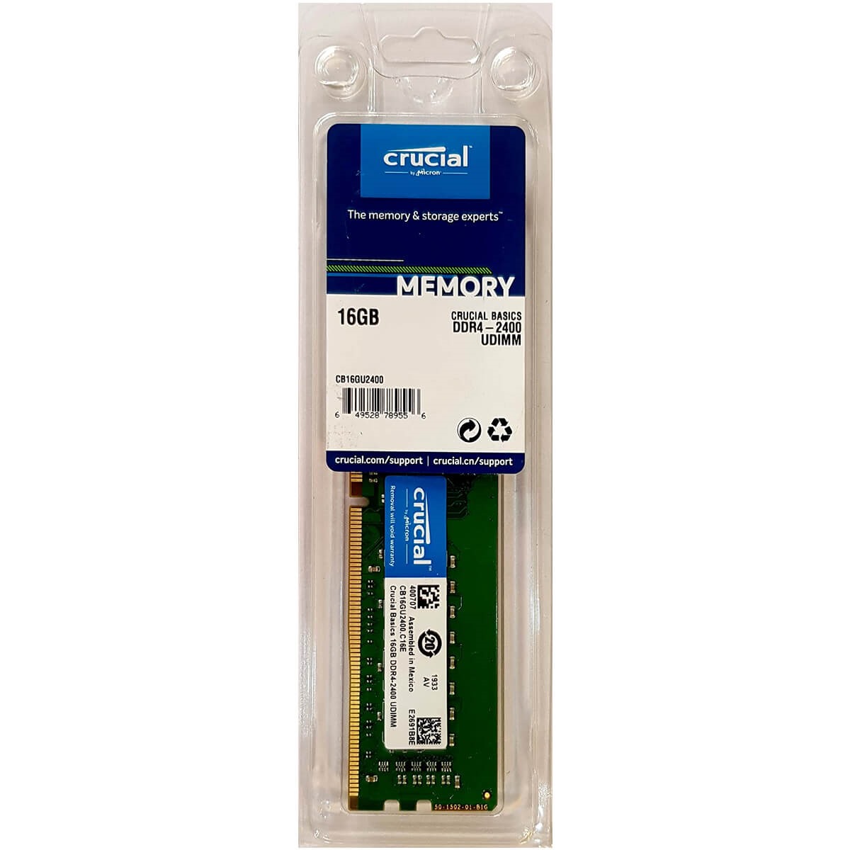 رم کامپیوتر 16 گیگابایت Crucial مدل DDR4 2400 MHz