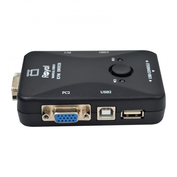 KVM سوئیچ 1 به 2 USB مدل ROYAL KVM-2UK