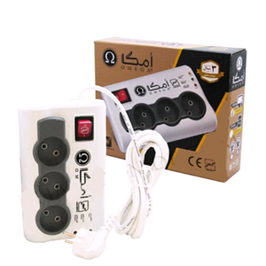 محافظ برق کامپیوتر Omega مدل 3 خانه 3 متری P3000 (بدون ارت)