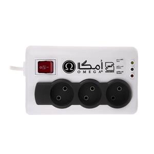 محافظ برق امگا 3خانه 1/5متری استاندارد p3000 (بدون ارت)